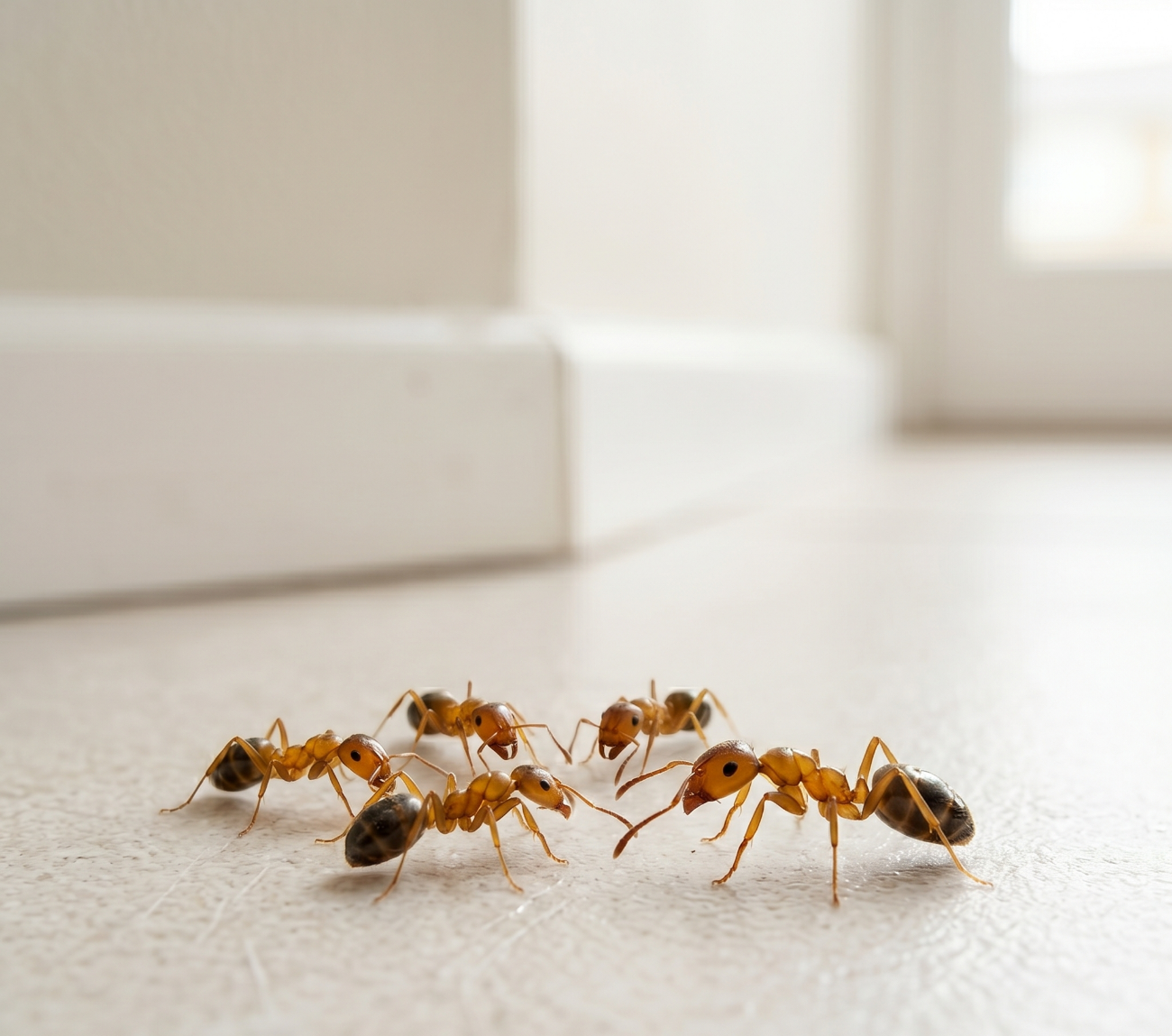 Close-up of pharaoh ants indoors