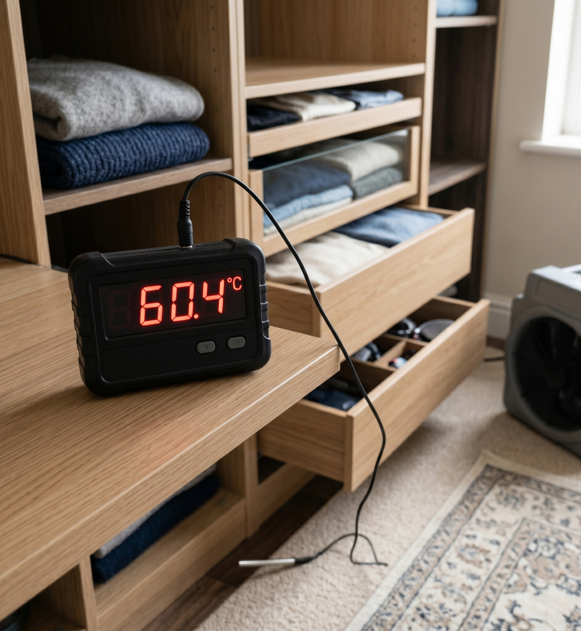 Temperature monitoring during moth heat treatment